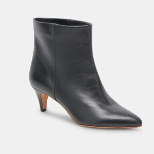 DOLCE VITA Dee Black Leather Ankle Booties, 8